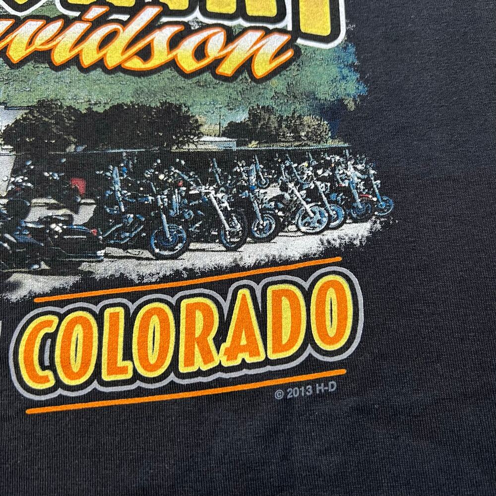 Harley-Davidson High Country Frederick Colorado T-Shirt Mens 2XL Black 2013 Y2K - Picture 8 of 9